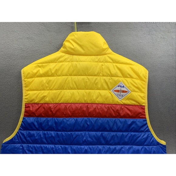 FILA 1911 Men Tri Vest Trek Pockets Multicolor Yellow Orange Blue Hip Hop Medium - Picture 9 of 16